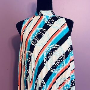 Kaari Blue High Collared Sundress